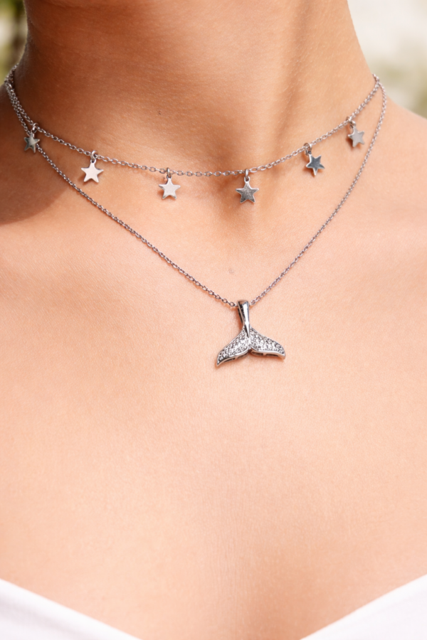 Collar Colita, baño en plata fina